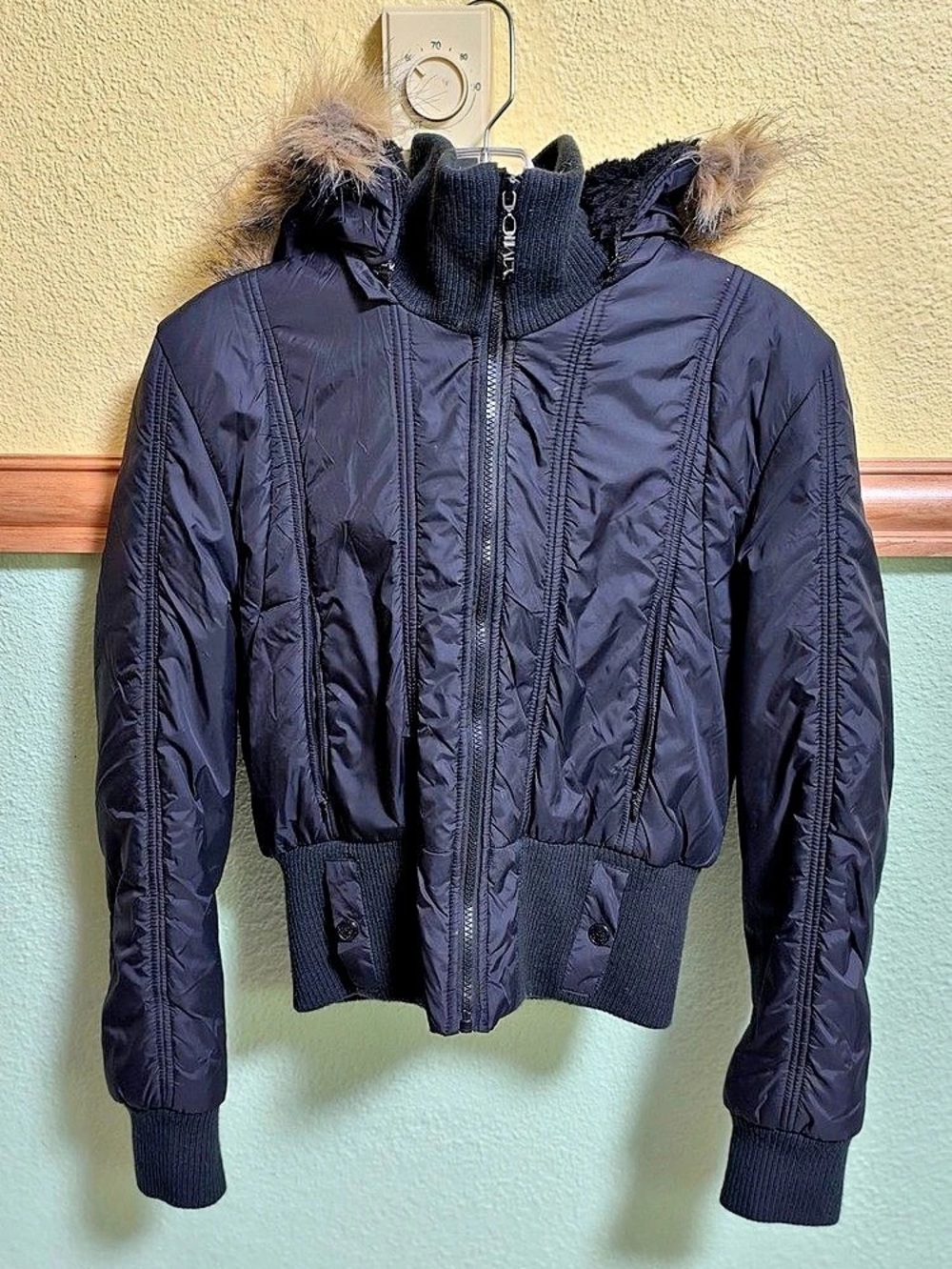 YMI Y2K Black Hooded Puffer Jacket